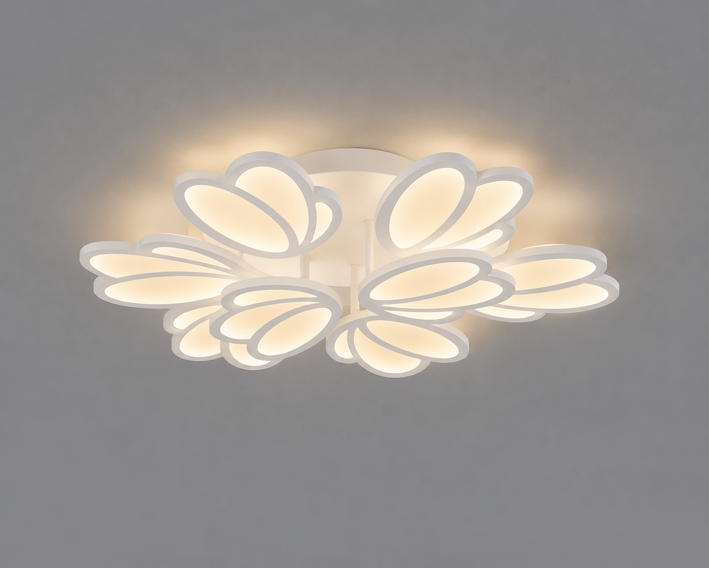 Lustră LED cu telecomandă 8101-6+3 – 198W, Ø720 mm, Design Floral 3D, Lumină Reglabilă 3000K-6500K