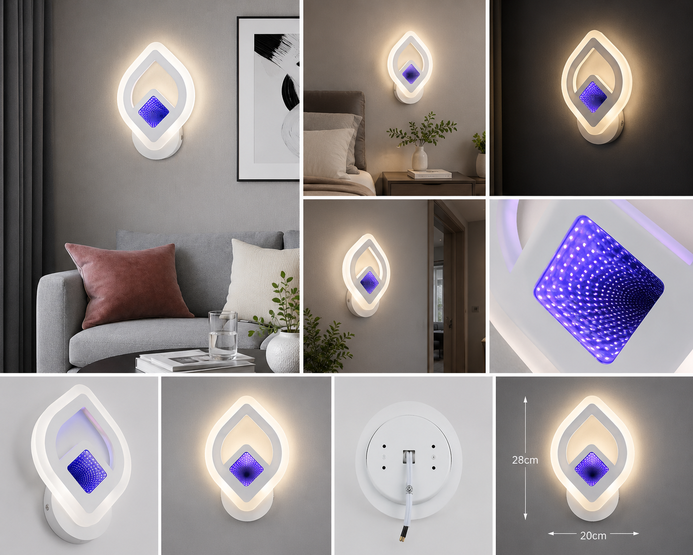 Aplica LED, 20 W, 230×160 mm, temperatură reglabilă 2800–6500 K – model SX8737/1