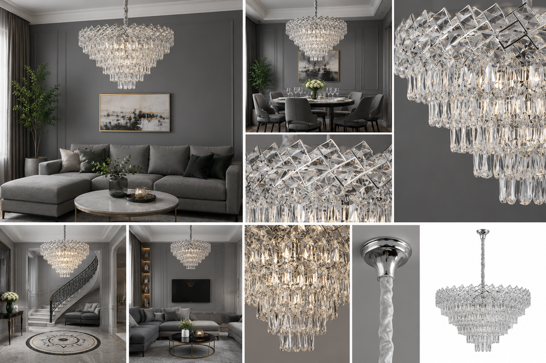 Candelabru de Cristal Elegant –8650/600 | Ø60 cm, 9x E27