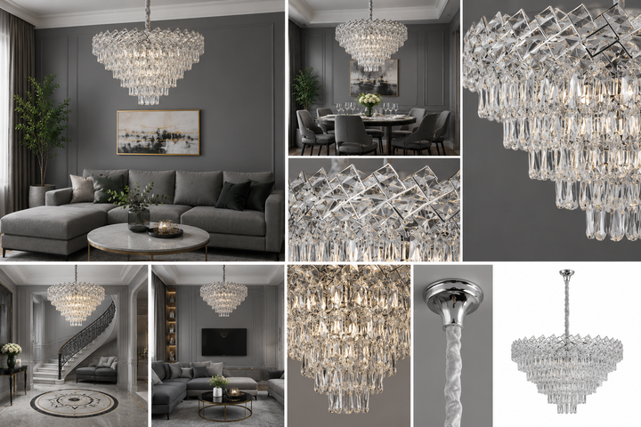 Candelabru de Cristal Elegant –8650/600 | Ø60 cm, 9x E27