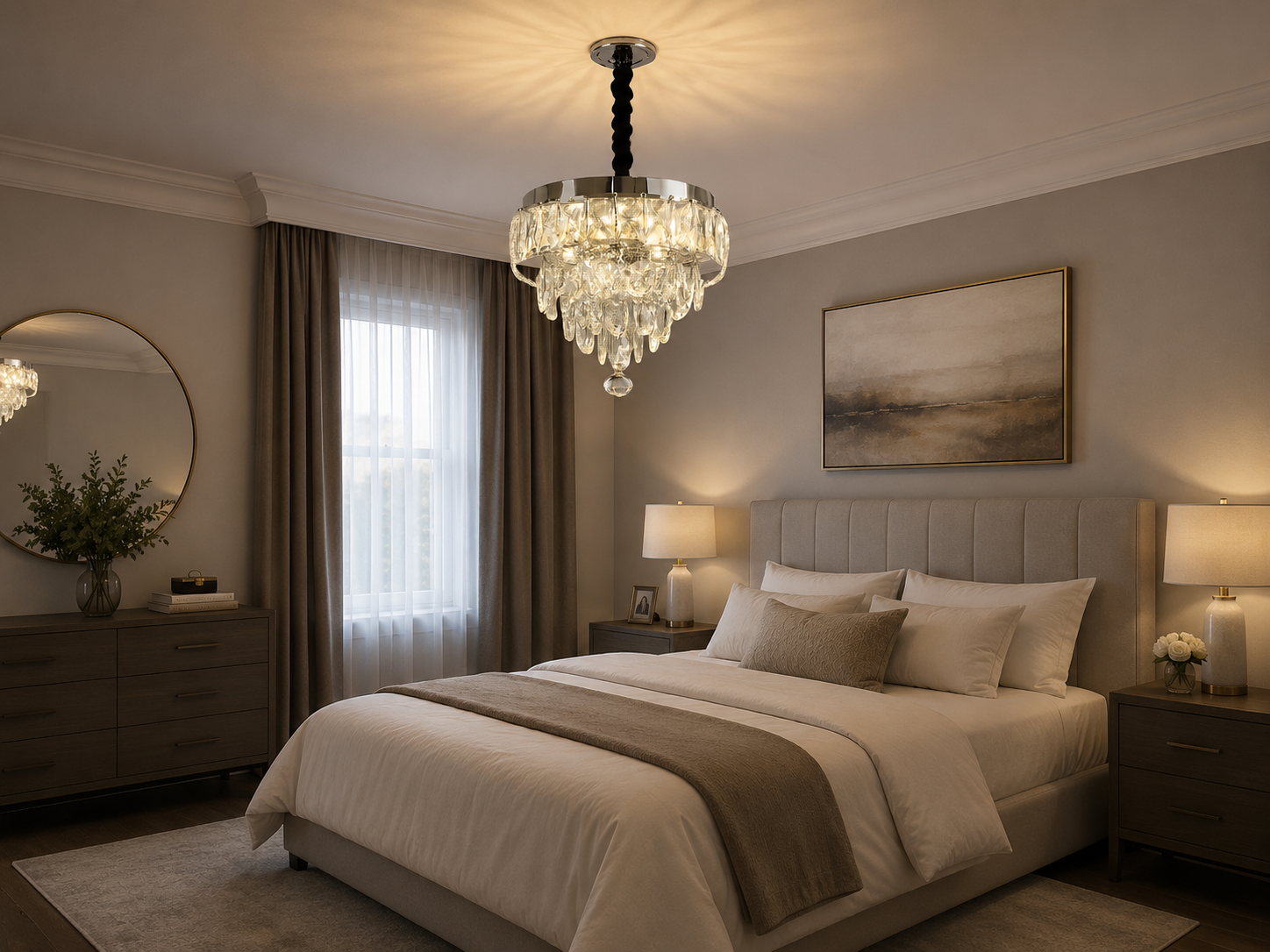 Candelabru LED Cristal Ø300 cu Telecomandă – 52W, Model 2960-300