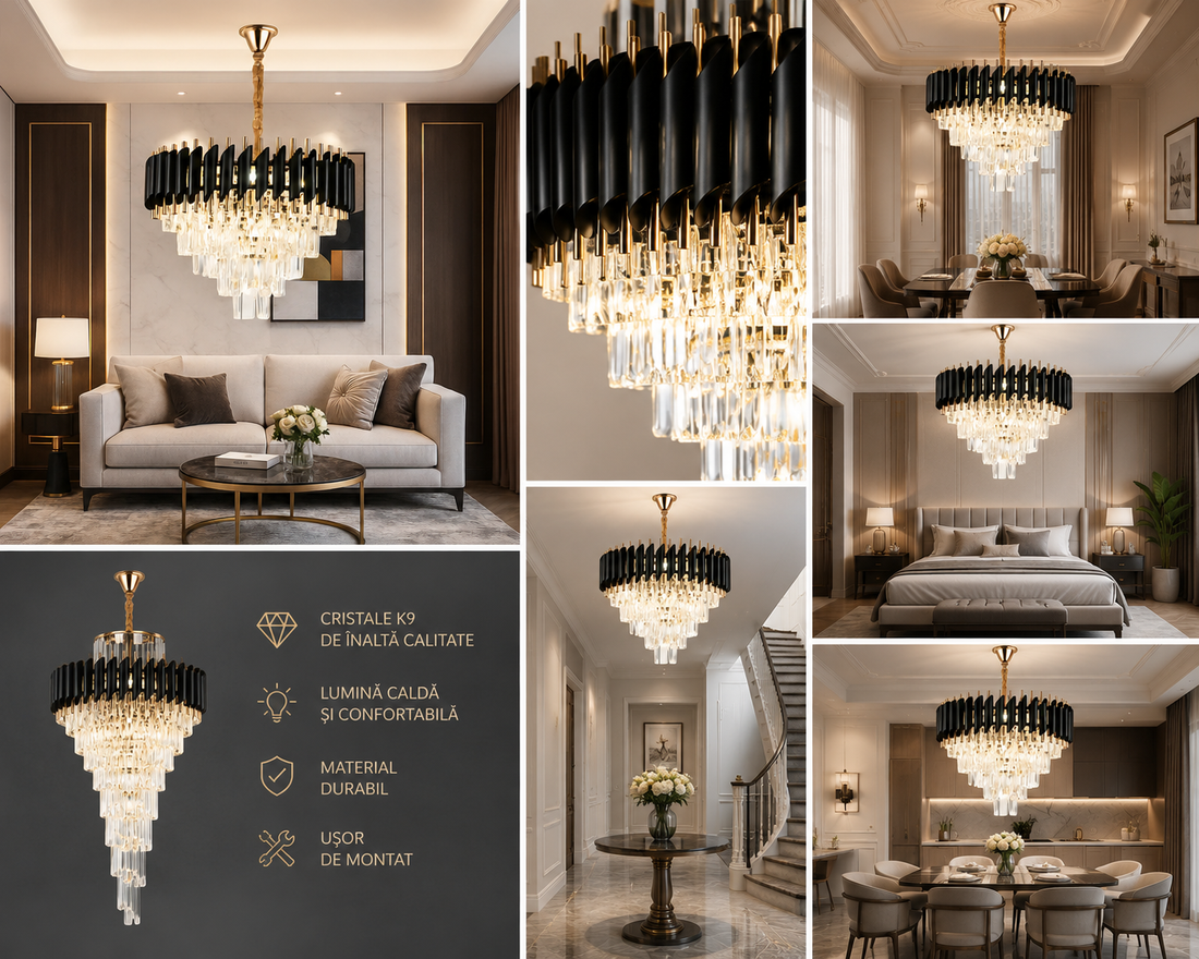 Candelabru elegant, model 9001/500FG+BK