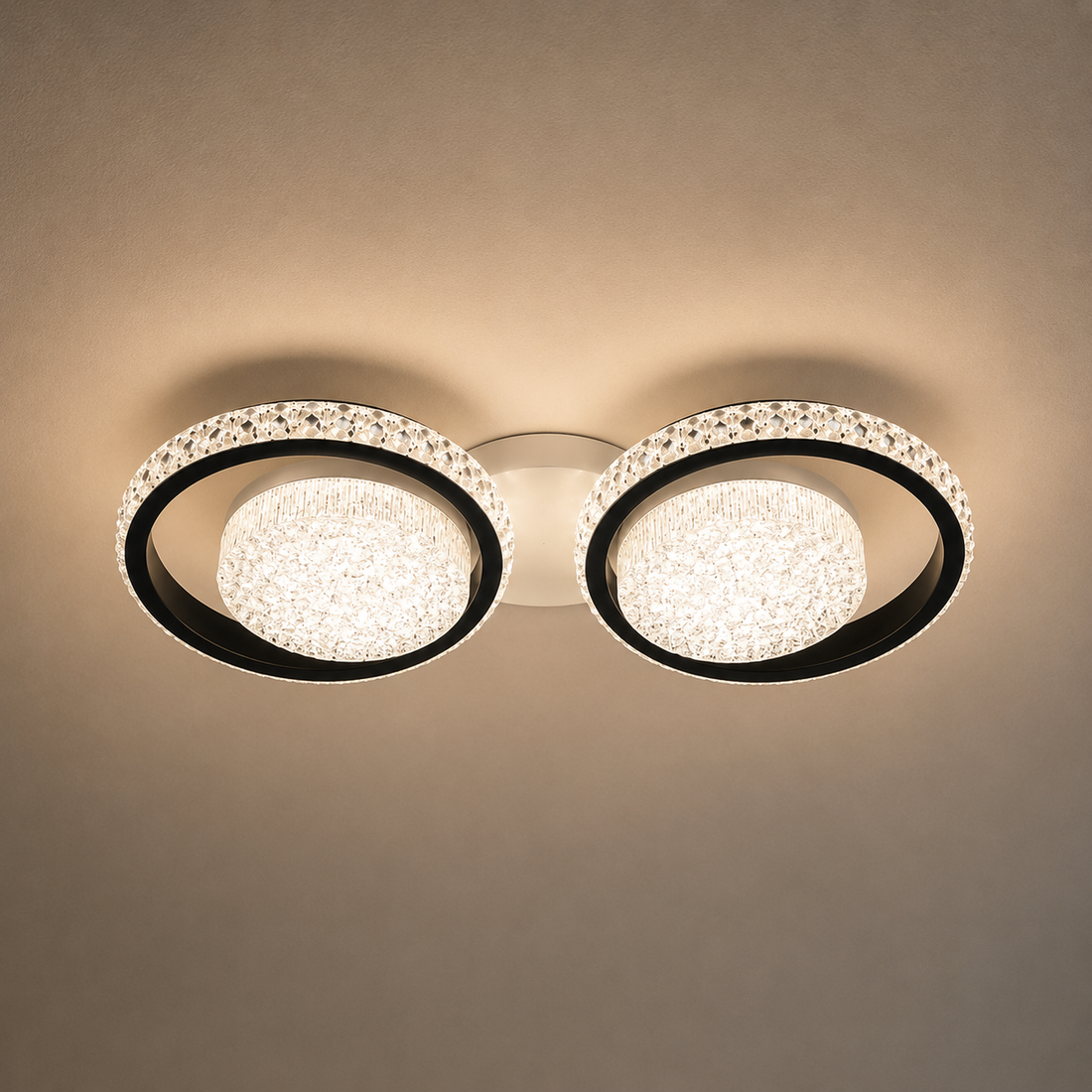 Lustra LED modernă, 2 inele și lumină reglabilă, 26232/2+2 WH, 96W