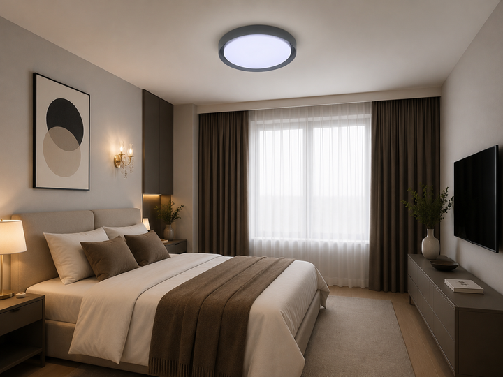 Plafoniera LED rotunda, Ø460 mm, 96W, 3000K+6500K, ML-005/460GR