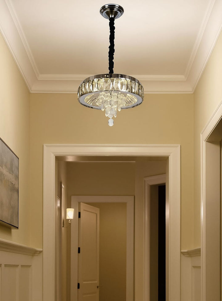 Candelabru LED Ø300 cu Cristale și Telecomandă, Model 2961-300