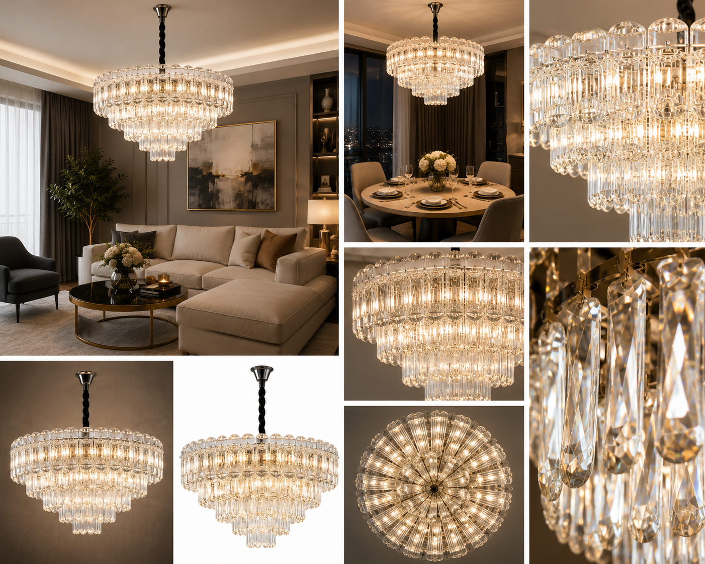 Candelabru auriu 7058-600 GD cu 10 socluri E27, design elegant pentru iluminat decorativ