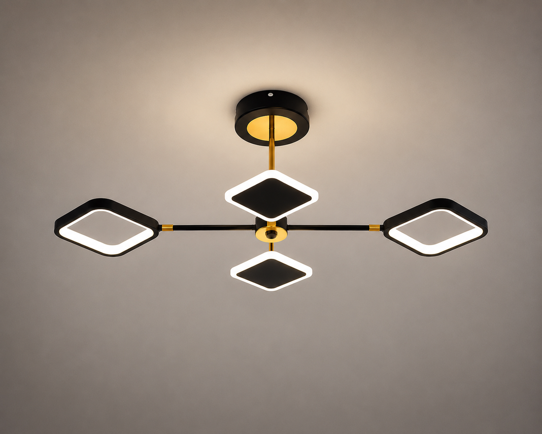 Lustra LED cu telecomandă, 2 × 30 W, 890 × 520 mm, temperatură reglabilă 2800–6500 K – model SX8720B/4