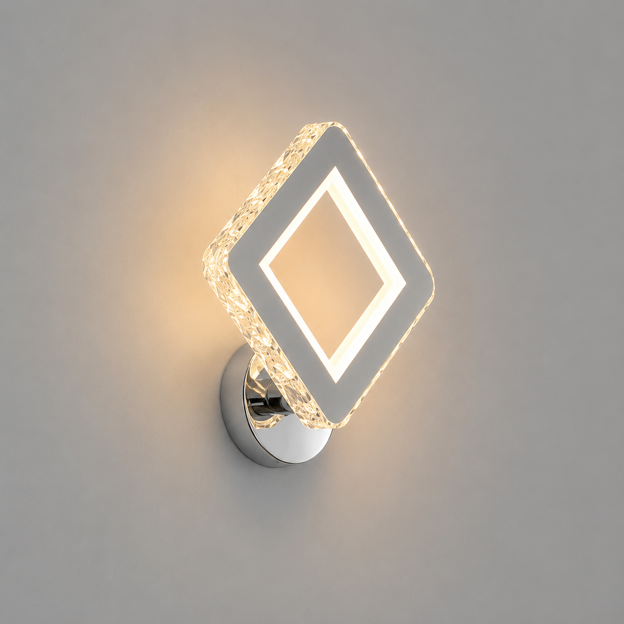 Aplica LED Perete Cristal 34W, Lumina Reglabila 3500-6500K, Design Modern Romboidal – Model 2881
