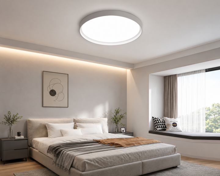 Plafoniera LED rotunda gri 30W, Ø300 mm, lumină reglabilă 3000K / 4500K / 6500K ML-007/300GRI