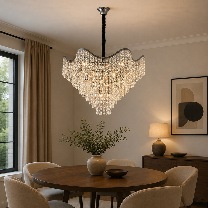 Candelabru elegant, Ø600×H520 mm, 12 becuri E27, model 78006/600 CH