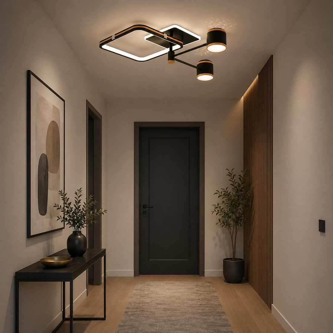 Lustră LED 51cm 88W Spoturi Direcționale și 3 Tipuri de Lumină cu Telecomandă – Model 9235/4
