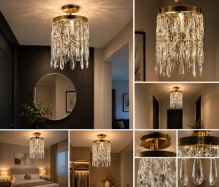 Pendul decorativ cu cristale 8383/1-180 – Design elegant, soclu E27