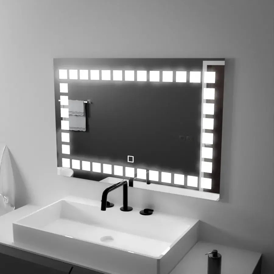 Oglindă Baie LED cu Touch și Intensitate Reglabilă, 1001S/ 80x60 cm