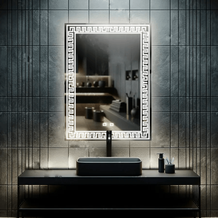 Oglinda LED Dreptunghiulară 60x80cm Touch & Dezaburire,Dimabilǎ