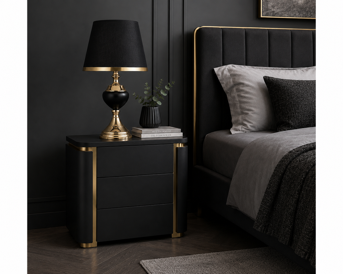 Veioza decorativa V8620N, Negru, stil clasic elegant
