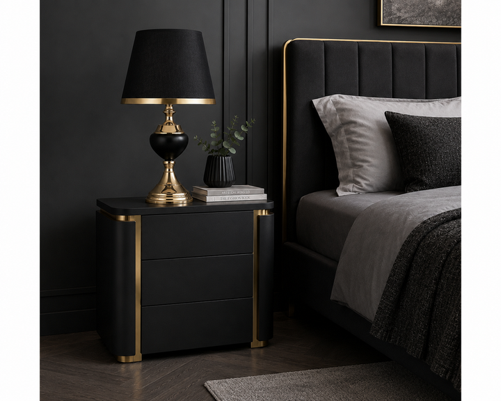 Veioza decorativa V8620N, Negru, stil clasic elegant
