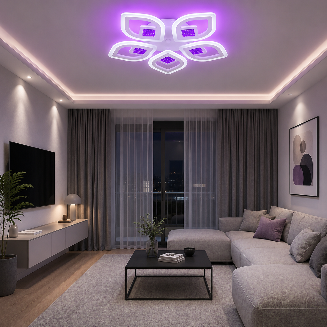 Lustra LED cu telecomandă, 100 W, Ø ≈ 510 mm, temperatură reglabilă 2800–6500 K – model 8737/5