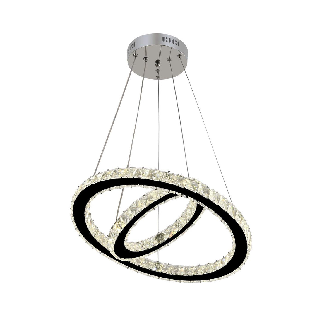 Candelabru LED Suspendat cu Inel, 2×40W, Ø48 cm, cu Telecomanda si Culoare reglabila