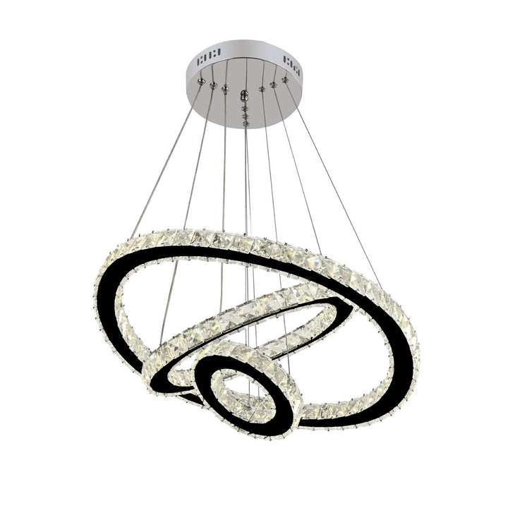 Candelabru LED cu 3 Inele Suspendate – 3×58W, Ø55 cm, cu Telecomanda si Culoare Reglabila