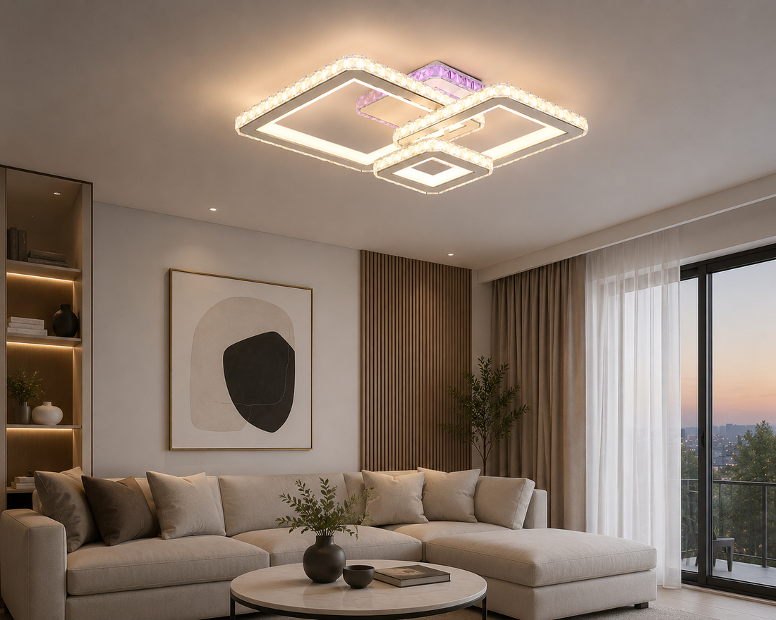 Lustra LED moderna alb si crom cu cristale – L7965/3CZ WH+CR