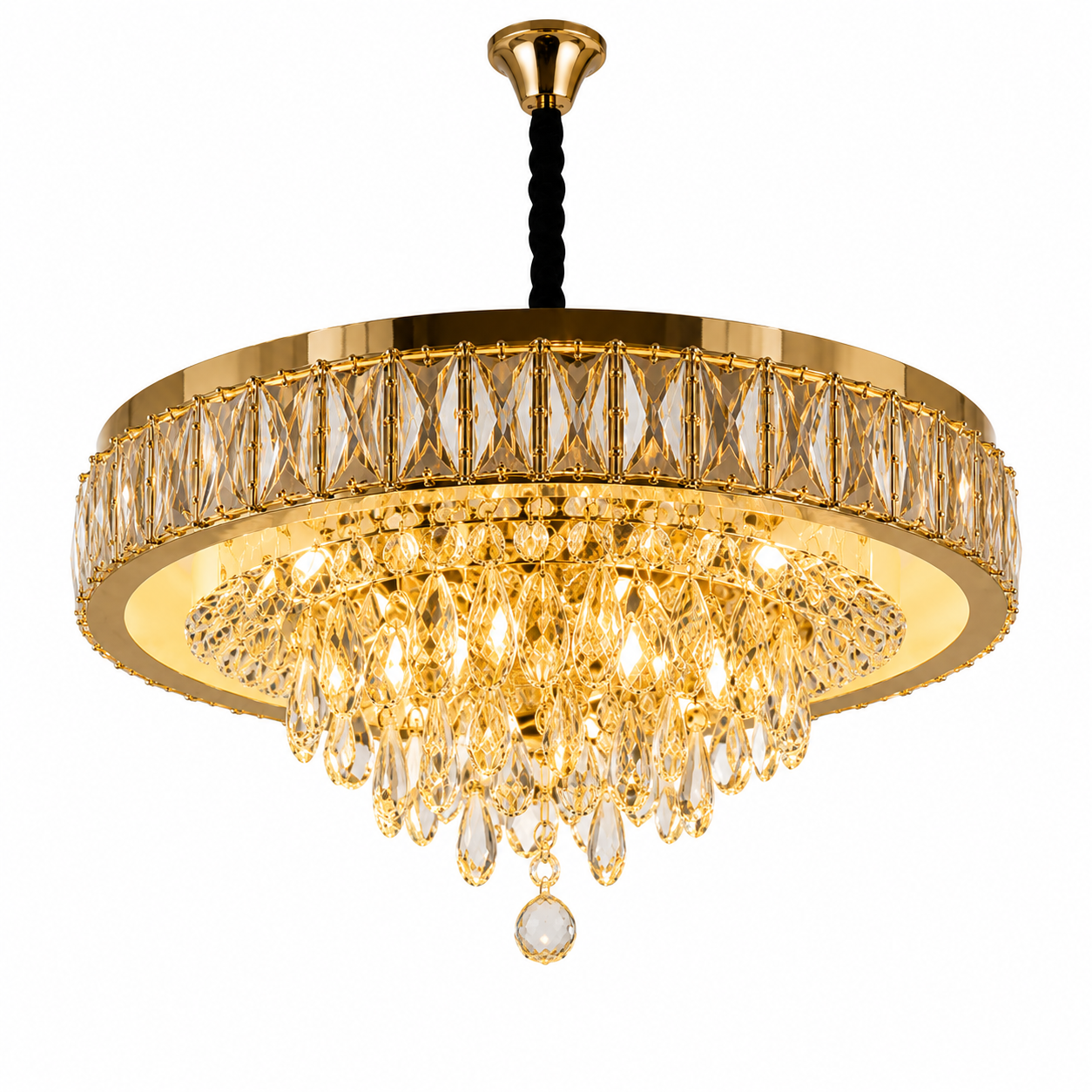 Candelabru LED Ø500 cu Cristale și Telecomandă, Model 2961-500