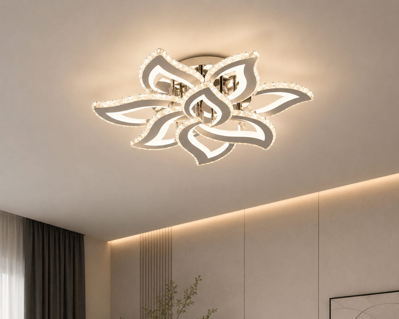 Lustra LED Smart RGB 2923-6+3 – Ø710 mm, 258W, Iluminare Multicoloră, cu Telecomandă