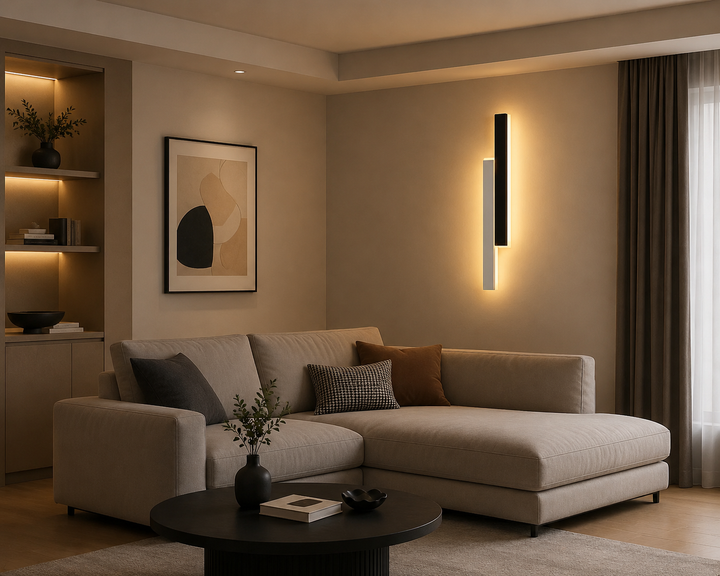 Aplica LED de Perete Modernă 9751/600BK+WH – Design Minimalist Alb & Negru, 36W, 3000-6500K