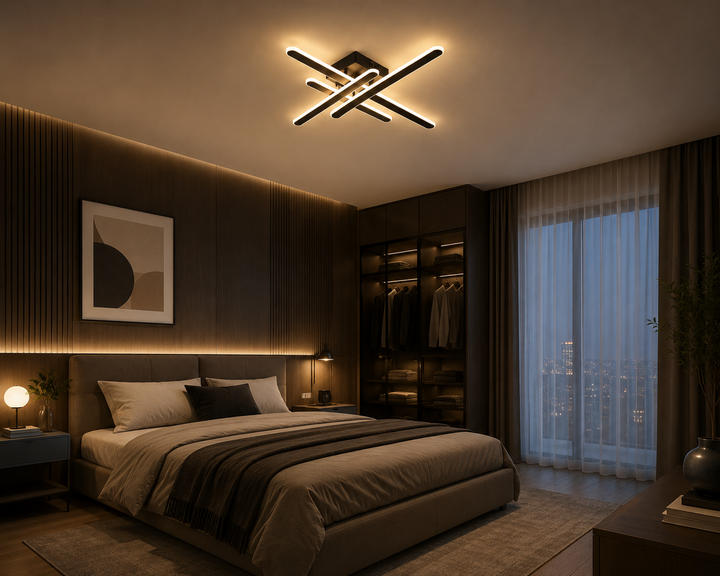 Lustră LED Modernă –  73030/4 BK