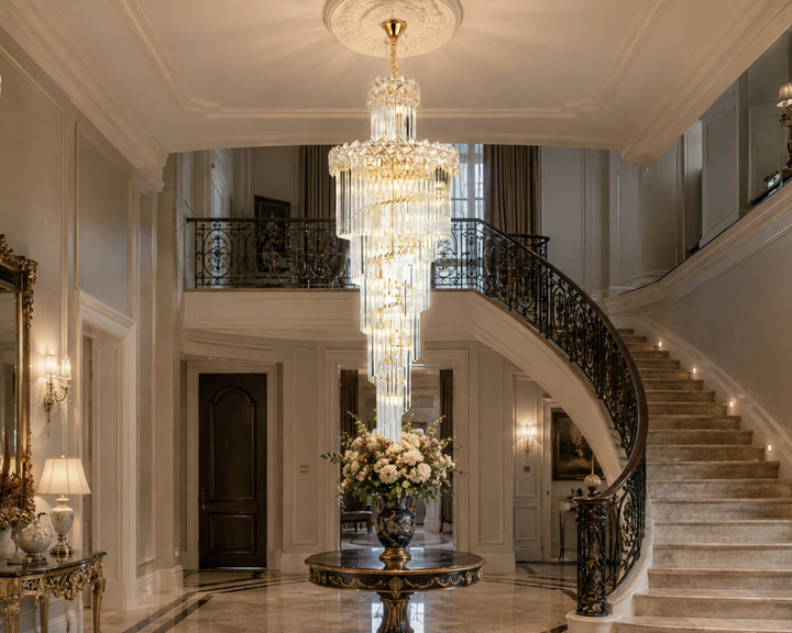 Candelabru auriu, Ø600×H1800 mm, 18 becuri E27, 8650/600+1800 FGD
