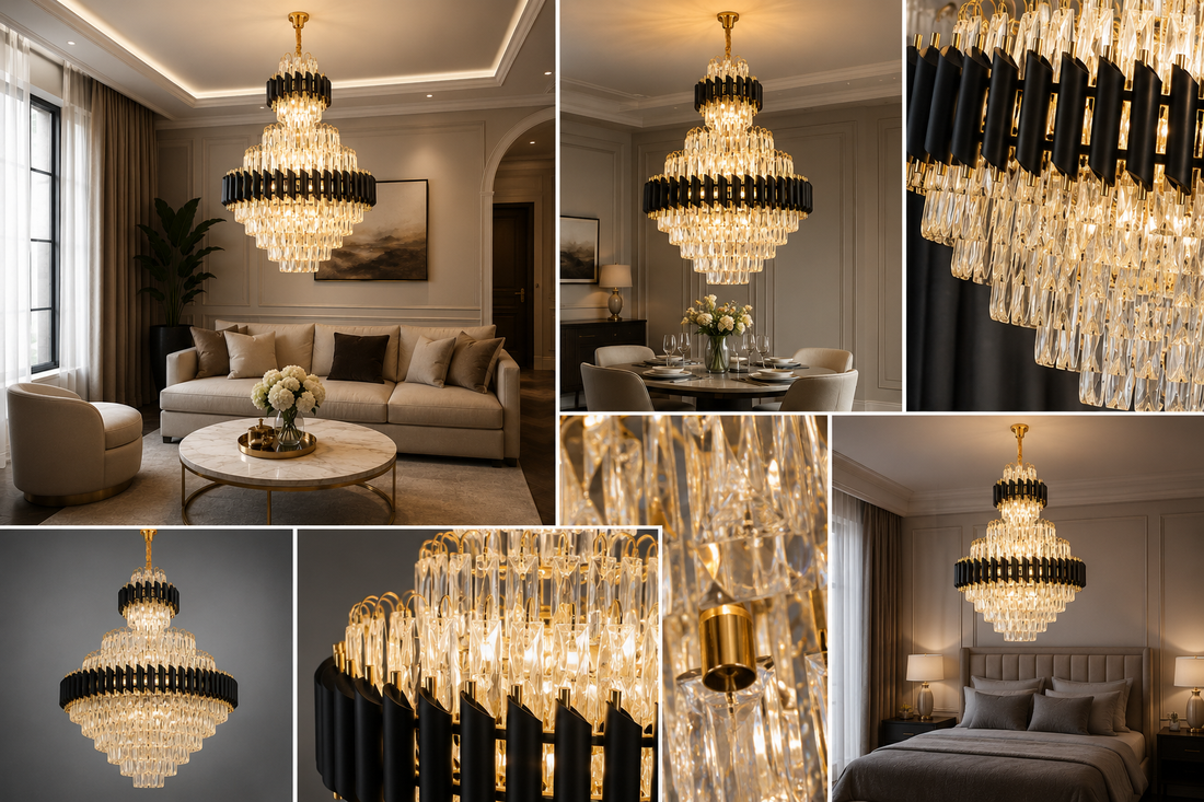 Candelabru elegant, model 9001/600*900FG+BK