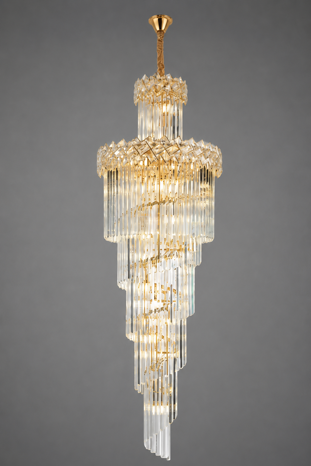 Candelabru auriu, Ø600×H1800 mm, 18 becuri E27, 8650/600+1800 FGD
