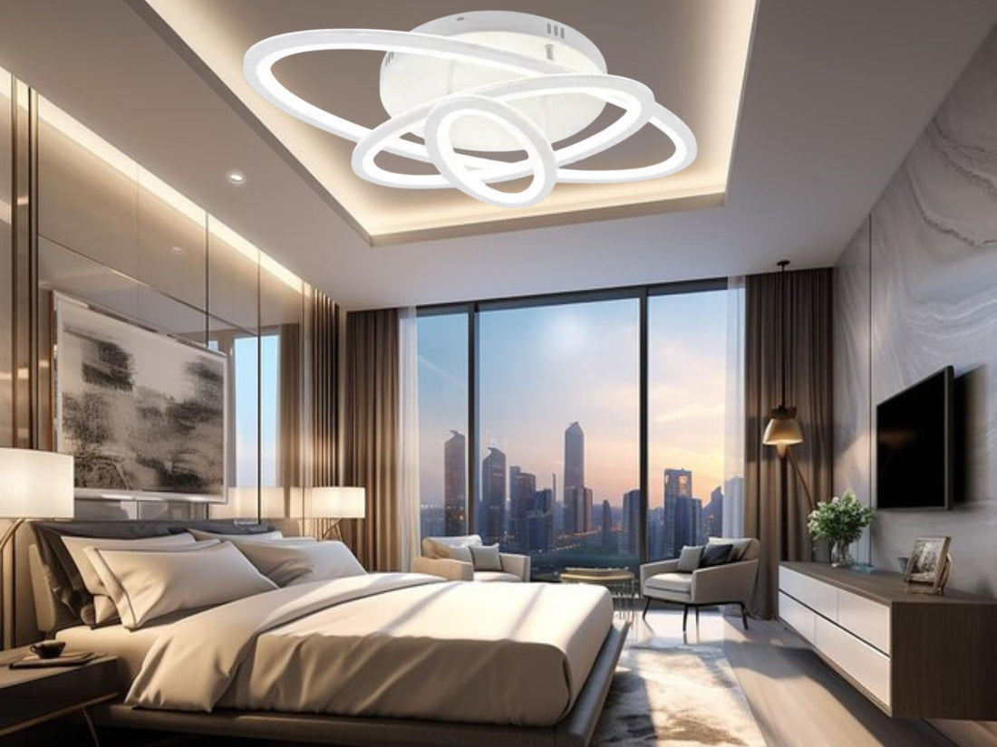 LUSTRĂ LED 19082/3 WH CU TELECOMANDA,LUMINA REGLABILĂ 3000K-6500K