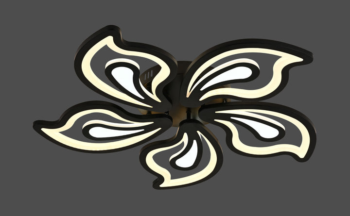 Lustră LED cu design floral, 150W, Ø690×H80 mm, lumină reglabilă 3000K–6500K, telecomandă inclusă