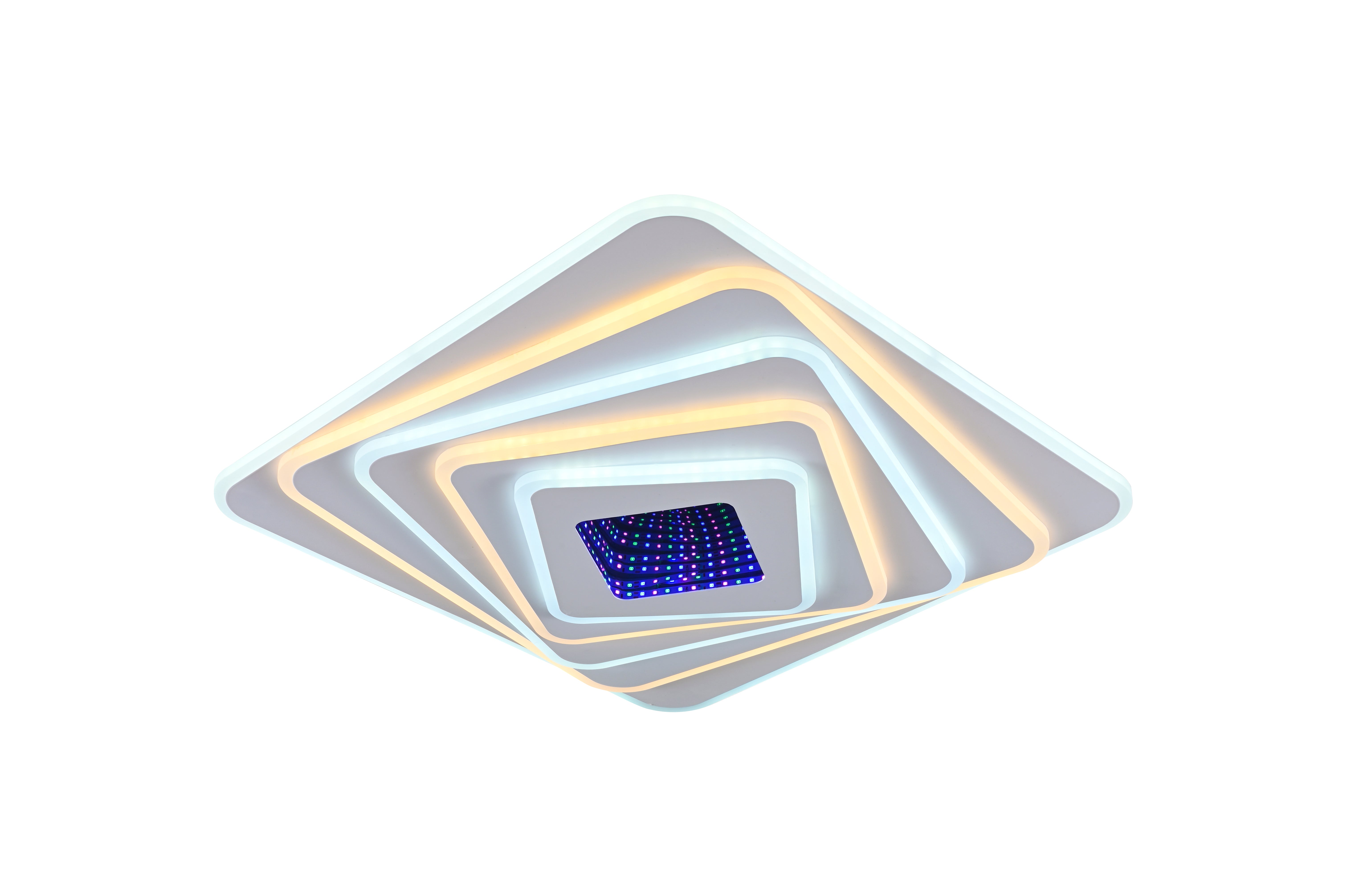 Lustra LED pătrată 19129/500D – 243W, lumină reglabilă, cu telecomandă