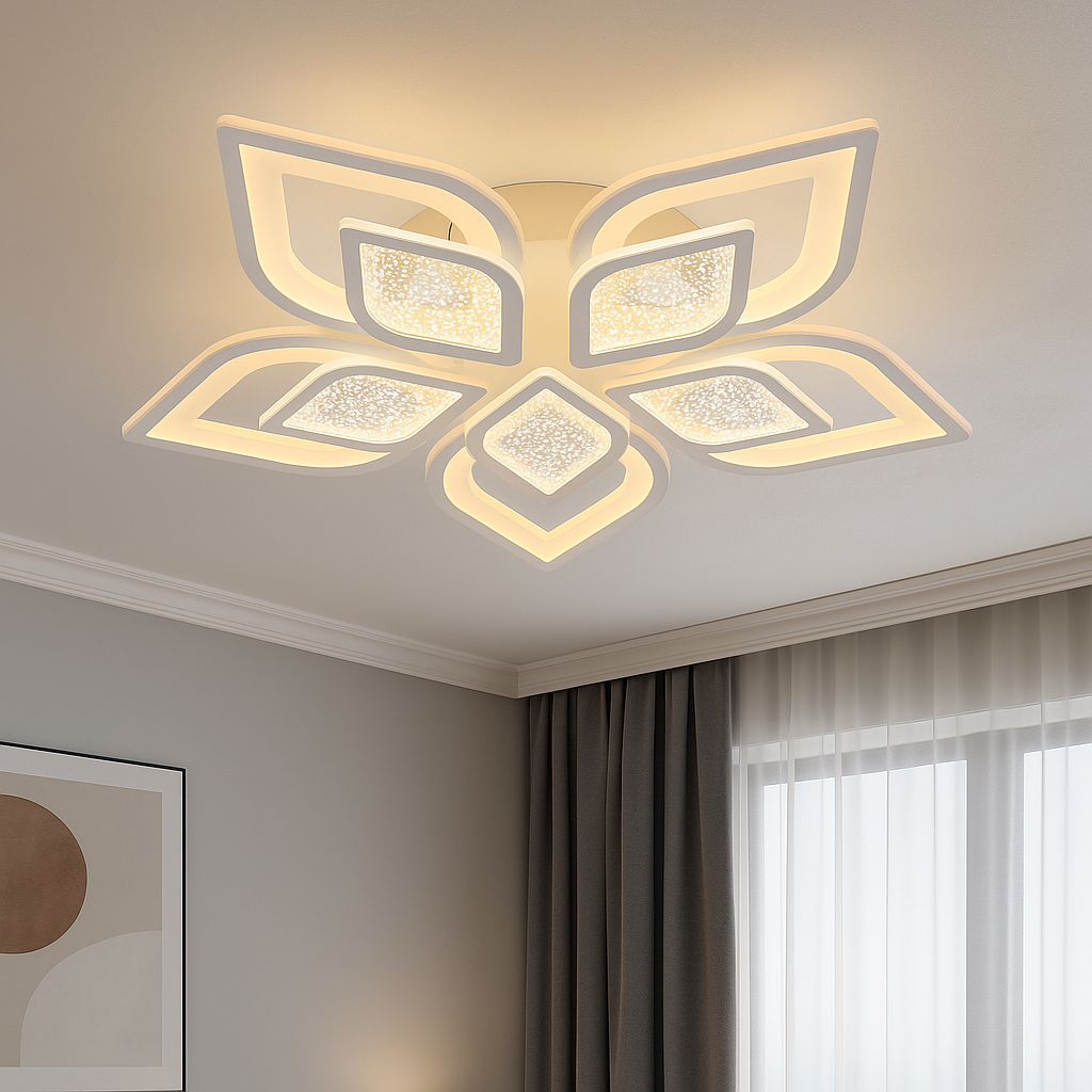 Lustra LED rotunda moderna cu telecomanda, 2x60W, lumină reglabila 3000K–6500K, Ø680×H90 mm