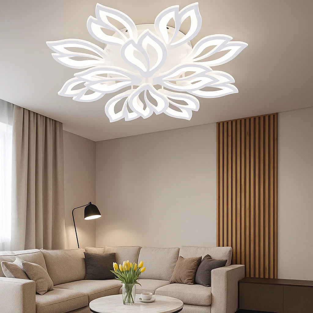 Lustra LED 240W cu telecomandă, Ø760 mm, lumină reglabilă 3000–6500K – model 19250/8+4N WH