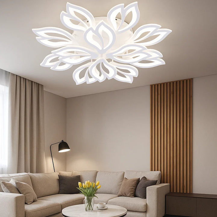 Lustra LED 240W cu telecomandă, Ø760 mm, lumină reglabilă 3000–6500K – model 19250/8+4N WH