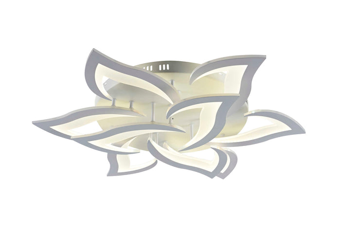 Lustra LED 126W cu telecomandă, Ø695 mm, lumină ajustabilă 3000K–6500K – model 19302/6+3N WH