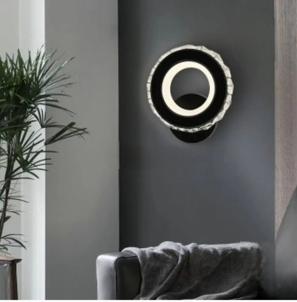 APLICA LED MODERNĂ 19373/1BK+CR, 24W, LUMINĂ REGLABILĂ 3000–6500K, FINISAJ NEGRU ȘI CROM