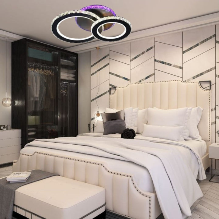 LUSTRA LED 60W,CU TELECOMANDA,300X400MM,LUMINA REGLABILA 3000-6500-MODEL 19373/2BK+CH