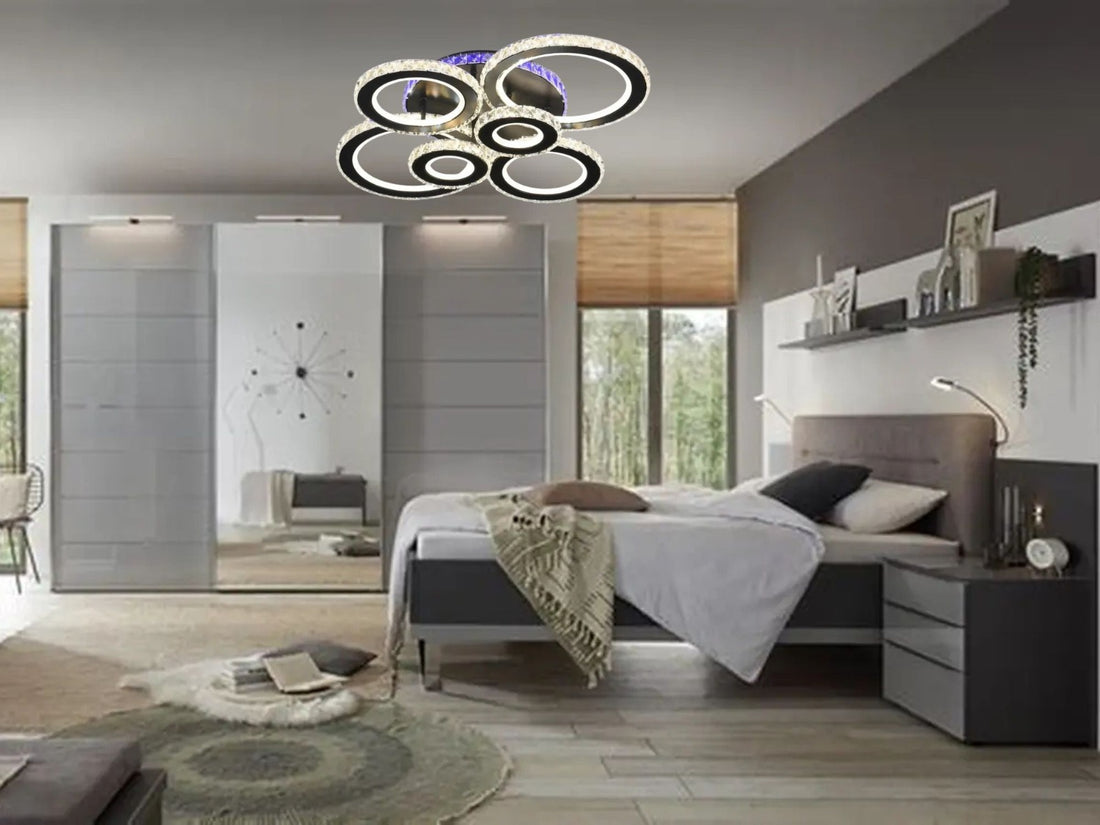 LUSTRA LED 19373/4+2 BK+CR CU TELECOMANDA,240W,LUMINA REGLABILA 3000-6500K