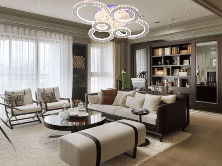 Lustra Led 19373/4+2 WH+CR CU TELECOMANDA,240W,LUMINA REGLABILA 3000-6500K