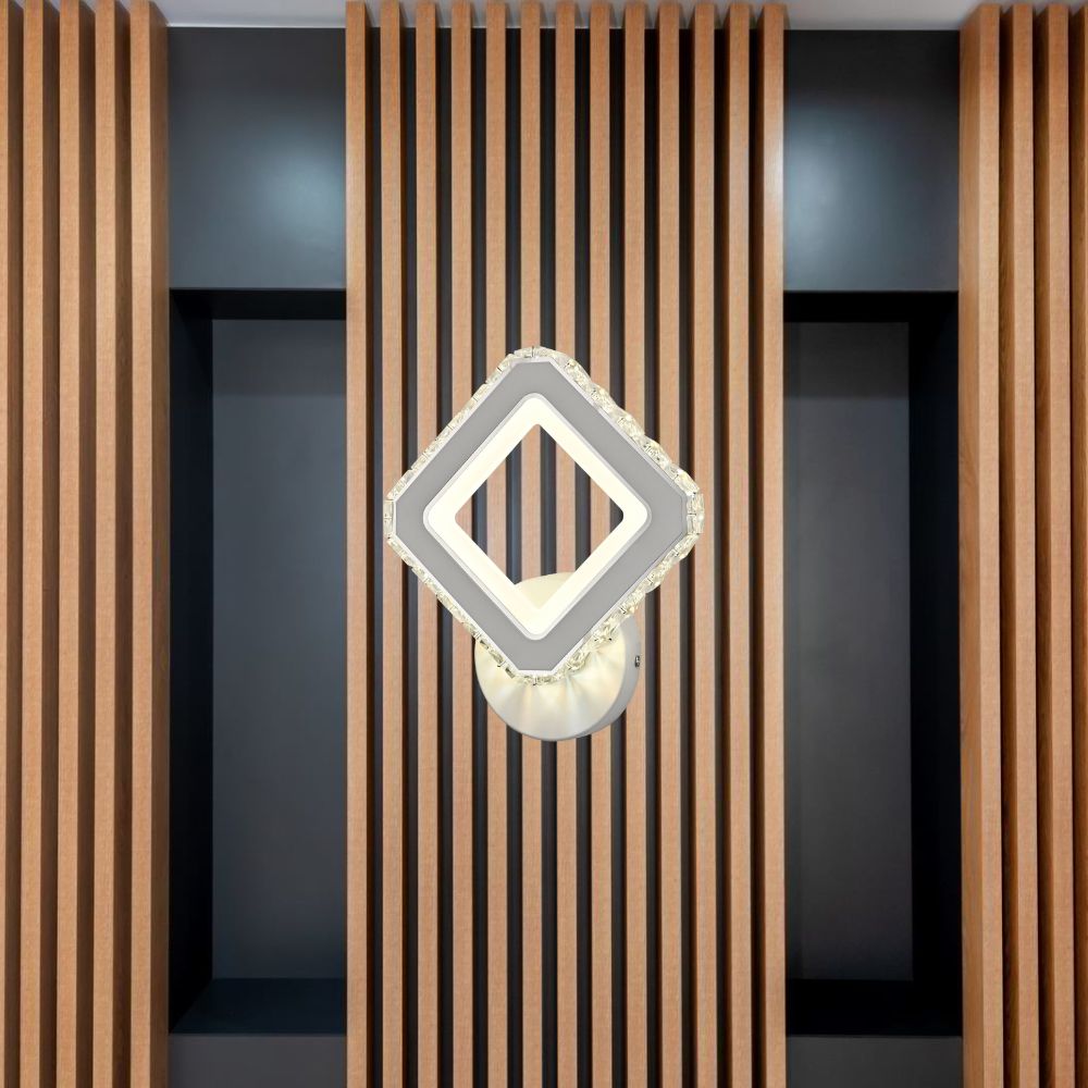 APLICA DE PERETE LED, 2X13W, LUMINA REGLABILA 3000K–6500K, 230×197×55 MM, FINISAJ ALB+ CROM