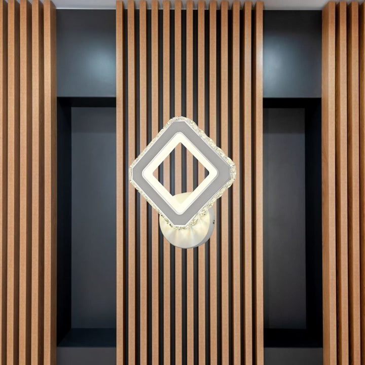 APLICA DE PERETE LED, 2X13W, LUMINA REGLABILA 3000K–6500K, 230×197×55 MM, FINISAJ ALB+ CROM