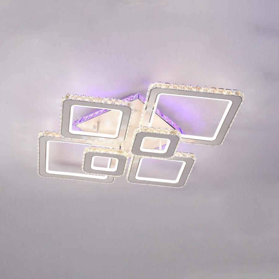 LUSTRĂ LED CU TELECOMANDĂ, 288W, LUMINĂ REGLABILĂ 3000K–6500K, 880×610×160 MM, DESIGN MODERN PENTRU SPAȚII MARI