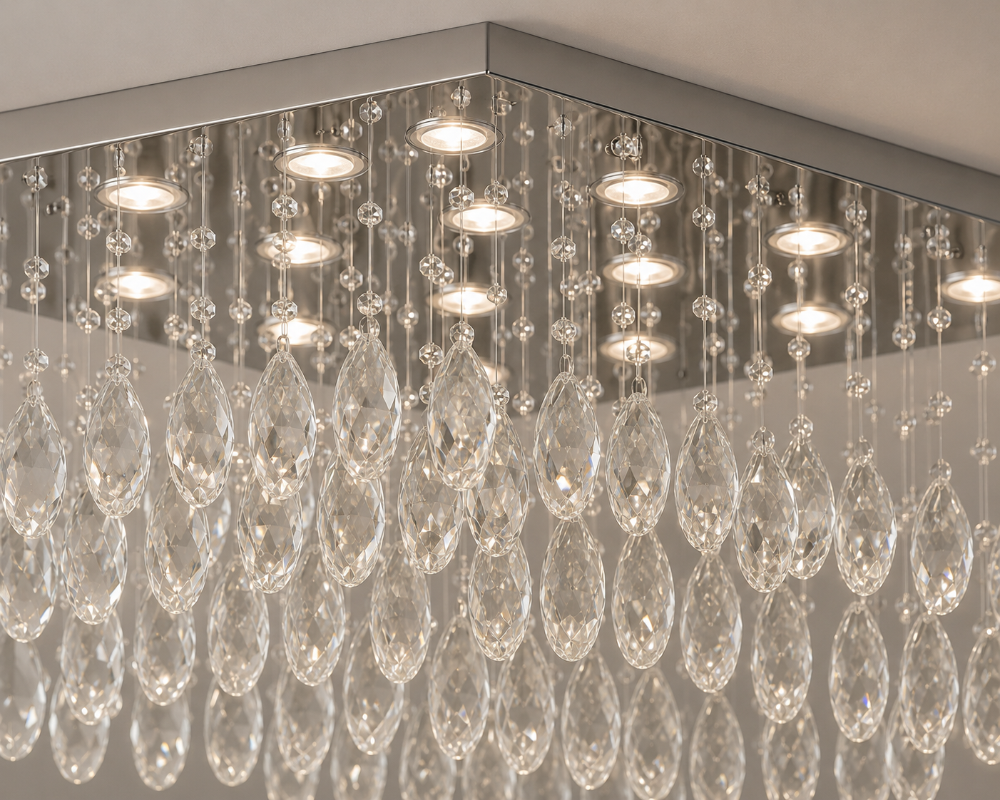 Candelabru LED cu cristale, 90×60×4800 mm, 20W, 4000K, 6060/15