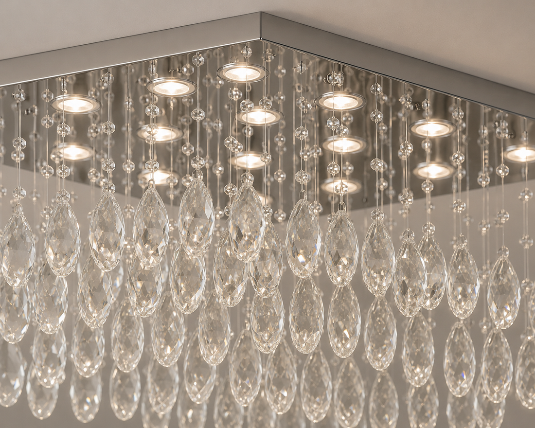 Candelabru LED cu cristale, 90×60×4800 mm, 20W, 4000K, 6060/15