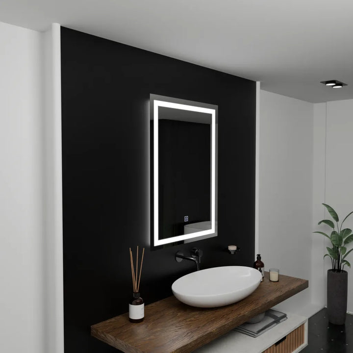 Oglinda LED Baie – Rectangulara C200S_50X70 Touch, cu Iluminare Modernă și Sistem Tactil