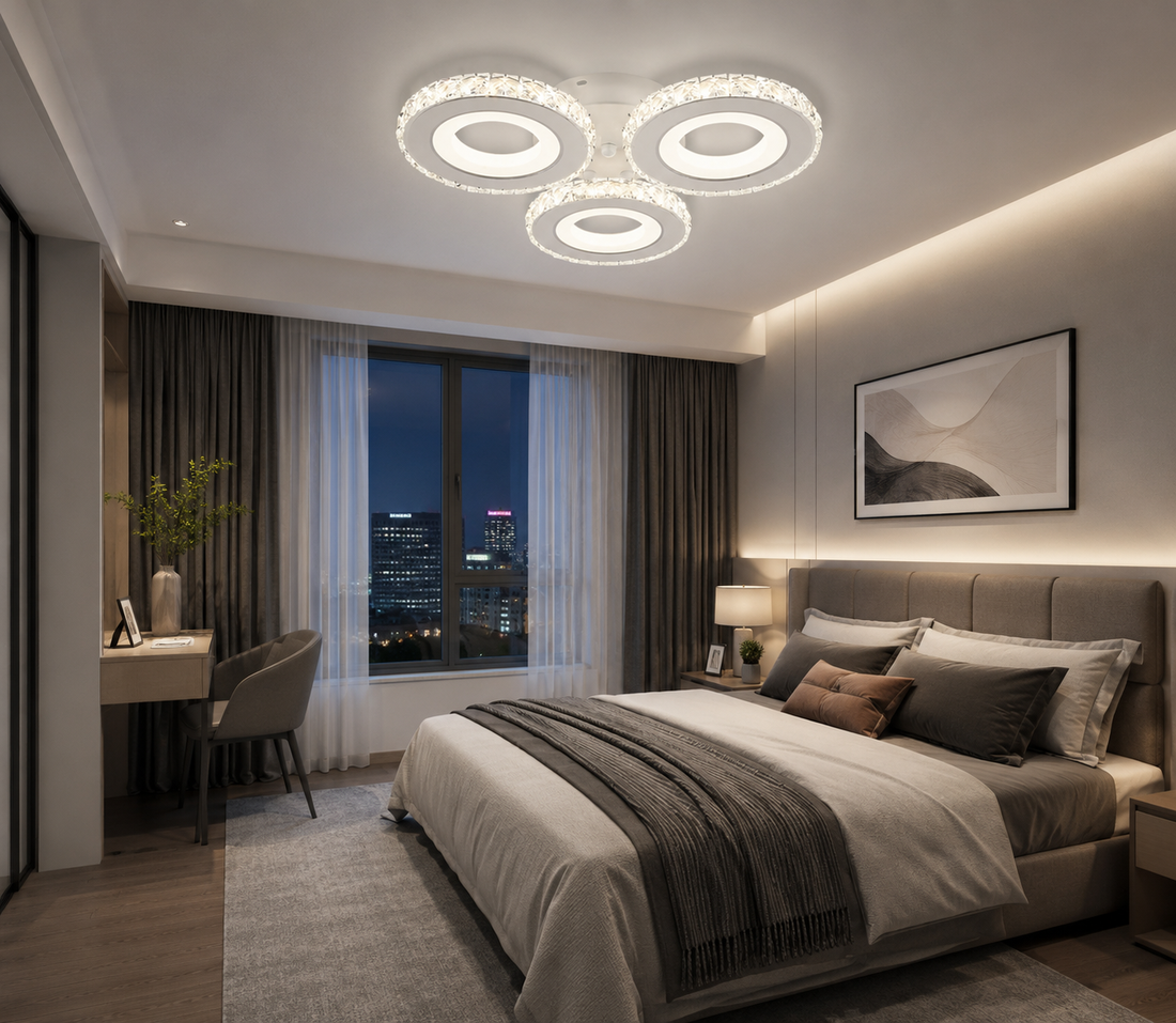Lustra  LED 19373/3WH+CR cu telecomandă, 72W, lumină reglabilă 3000–6500K, alb și crom