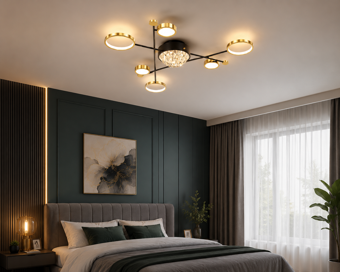 Lustra LED L7821/4+3 – 138W, Design Modern cu Brate Multiple